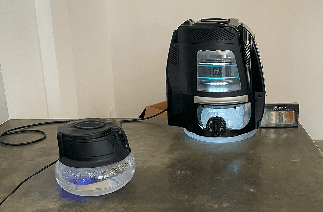 Equipo Ritello en funcionamiento sobre una mesa.